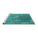 Sideview of Machine Washable Oriental Turquoise Industrial Area Rugs, wshurb2823turq