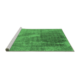 Sideview of Machine Washable Oriental Emerald Green Industrial Area Rugs, wshurb2823emgrn