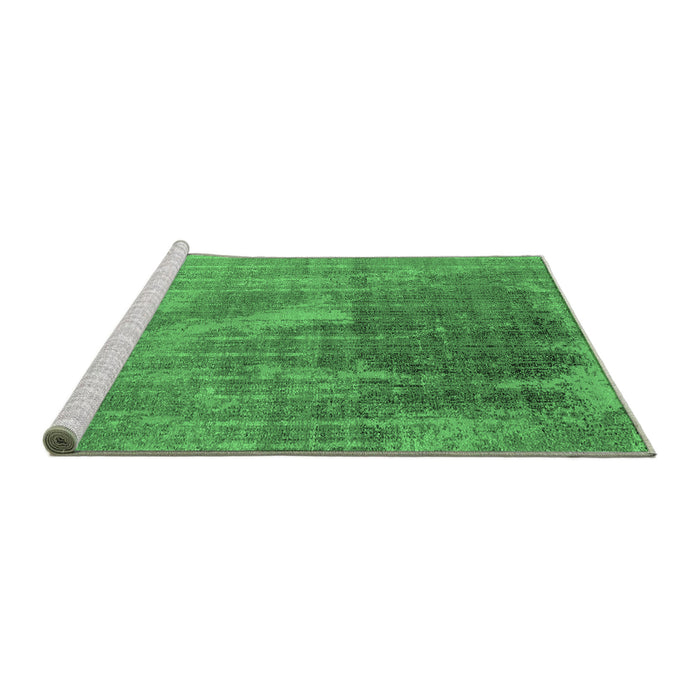 Sideview of Machine Washable Oriental Emerald Green Industrial Area Rugs, wshurb2823emgrn