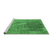 Sideview of Machine Washable Oriental Emerald Green Industrial Area Rugs, wshurb2823emgrn