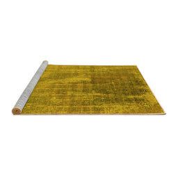 Sideview of Machine Washable Oriental Yellow Industrial Rug, wshurb2823yw