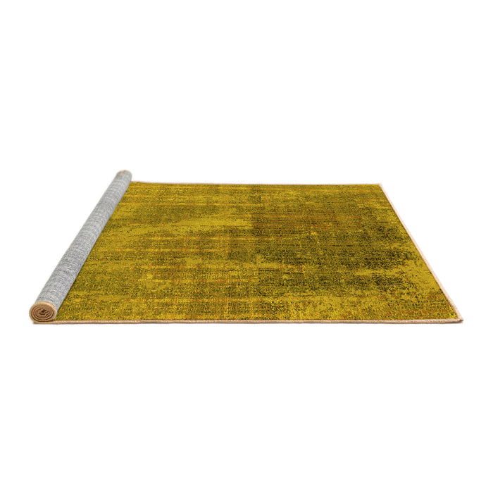 Sideview of Machine Washable Oriental Yellow Industrial Rug, wshurb2823yw