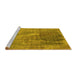 Sideview of Machine Washable Oriental Yellow Industrial Rug, wshurb2823yw