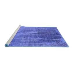 Sideview of Machine Washable Oriental Blue Industrial Rug, wshurb2823blu