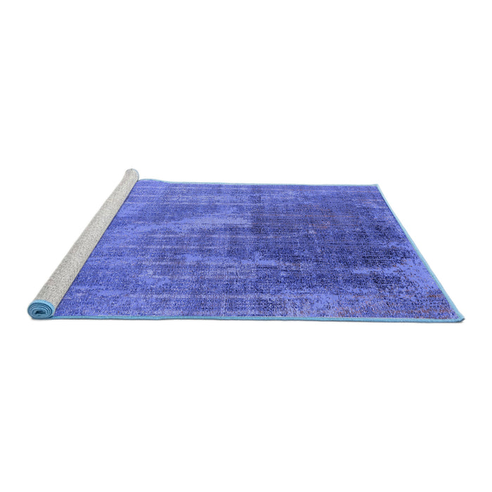 Sideview of Machine Washable Oriental Blue Industrial Rug, wshurb2823blu