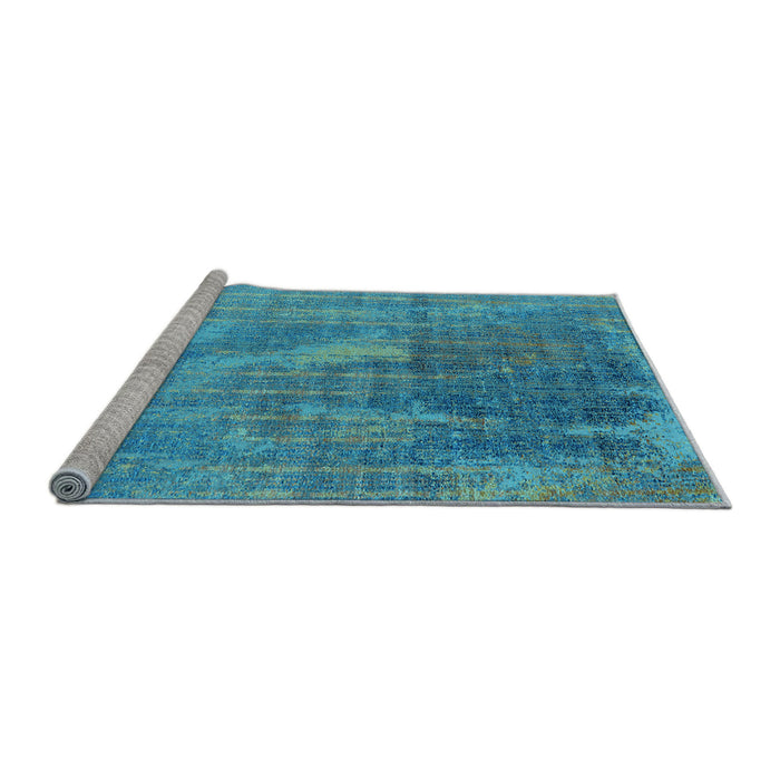 Sideview of Machine Washable Oriental Light Blue Industrial Rug, wshurb2823lblu