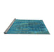 Sideview of Machine Washable Oriental Light Blue Industrial Rug, wshurb2823lblu