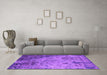 Machine Washable Oriental Purple Industrial Area Rugs in a Living Room, wshurb2824pur