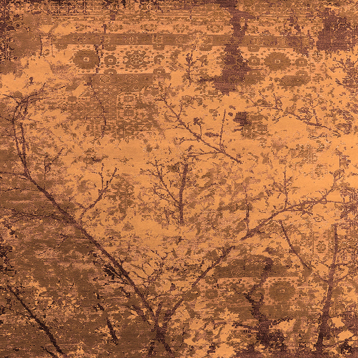 Square Oriental Orange Industrial Rug, urb2824org