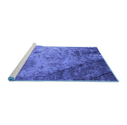 Sideview of Machine Washable Oriental Blue Industrial Rug, wshurb2824blu