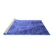 Sideview of Machine Washable Oriental Blue Industrial Rug, wshurb2824blu