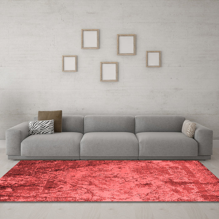 Industrial Red Washable Rugs