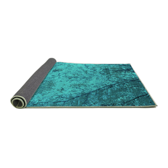 Sideview of Oriental Turquoise Industrial Rug, urb2824turq