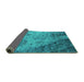 Sideview of Oriental Turquoise Industrial Rug, urb2824turq