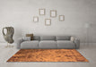 Machine Washable Oriental Orange Industrial Area Rugs in a Living Room, wshurb2824org