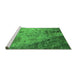 Sideview of Machine Washable Oriental Green Industrial Area Rugs, wshurb2824grn