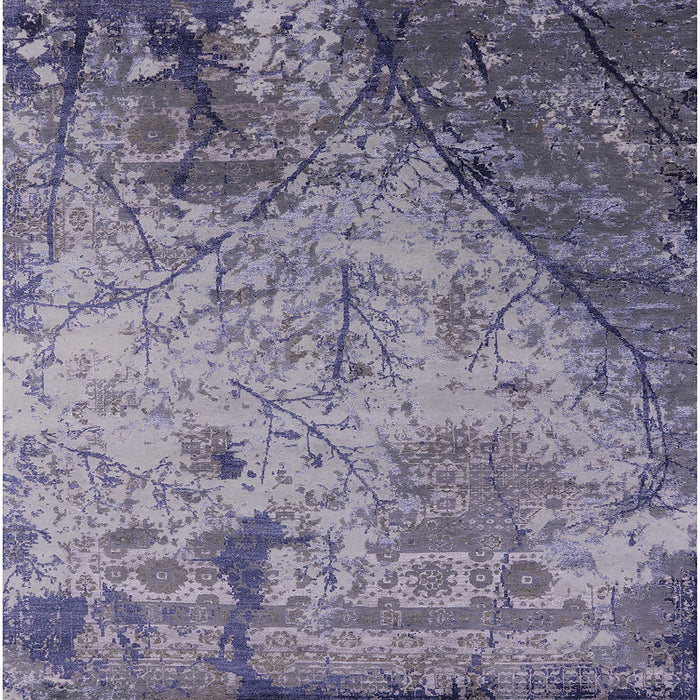 Square Mid-Century Modern Dark Gray Oriental Rug, urb2824