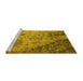 Sideview of Machine Washable Oriental Yellow Industrial Rug, wshurb2824yw