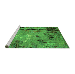 Sideview of Machine Washable Oriental Green Industrial Area Rugs, wshurb2825grn