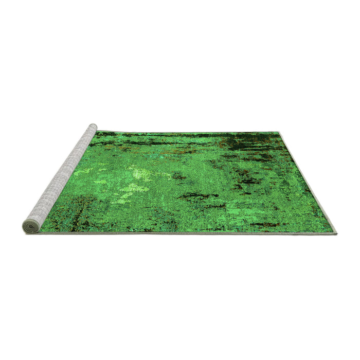 Sideview of Machine Washable Oriental Green Industrial Area Rugs, wshurb2825grn