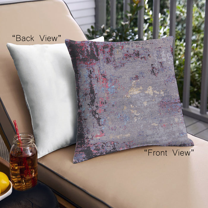 Front View of Mid-Century Modern Urban Square Purple Throw Pillow, 18 inch by 18 inch, pwurb2825