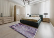 Machine Washable Industrial Modern Purple Rug in a Bedroom, wshurb2825