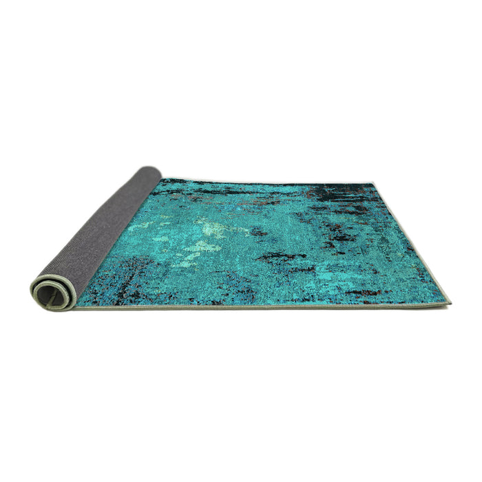 Sideview of Oriental Turquoise Industrial Rug, urb2825turq