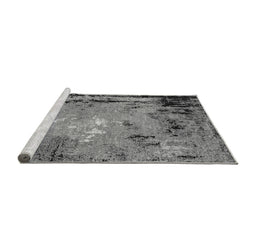 Sideview of Machine Washable Oriental Gray Industrial Rug, wshurb2825gry
