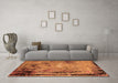 Machine Washable Oriental Orange Industrial Area Rugs in a Living Room, wshurb2825org
