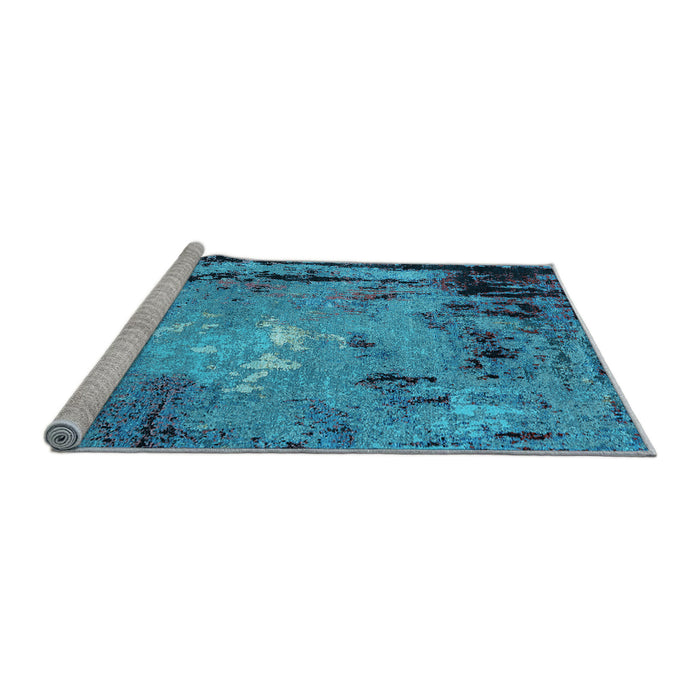 Sideview of Machine Washable Oriental Light Blue Industrial Rug, wshurb2825lblu