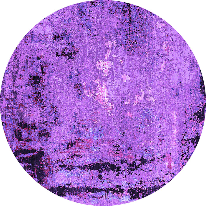 Round Machine Washable Oriental Purple Industrial Area Rugs, wshurb2825pur
