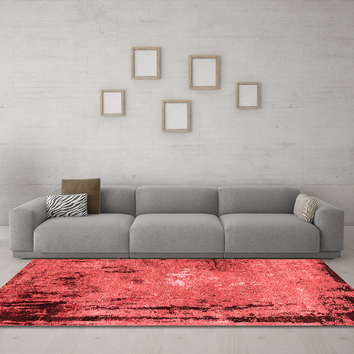 Industrial Red Washable Rugs
