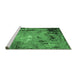 Sideview of Machine Washable Oriental Emerald Green Industrial Area Rugs, wshurb2825emgrn