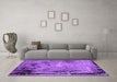 Machine Washable Oriental Purple Industrial Area Rugs in a Living Room, wshurb2825pur