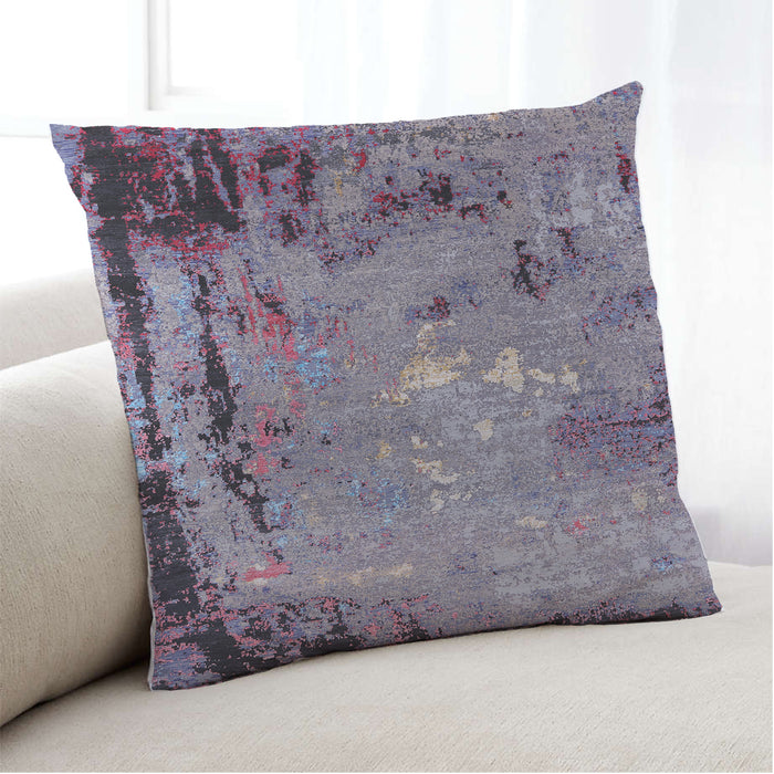 Lifestyle Image of Mid-Century Modern Urban Square Purple Throw Pillow, 18 inch by 18 inch, pwurb2825