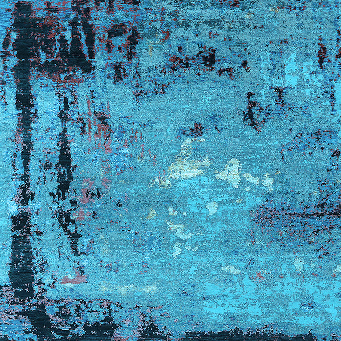 Square Oriental Light Blue Industrial Rug, urb2825lblu