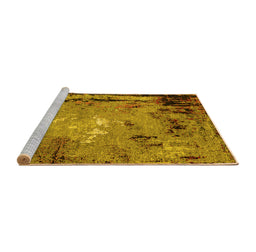 Sideview of Machine Washable Oriental Yellow Industrial Rug, wshurb2825yw