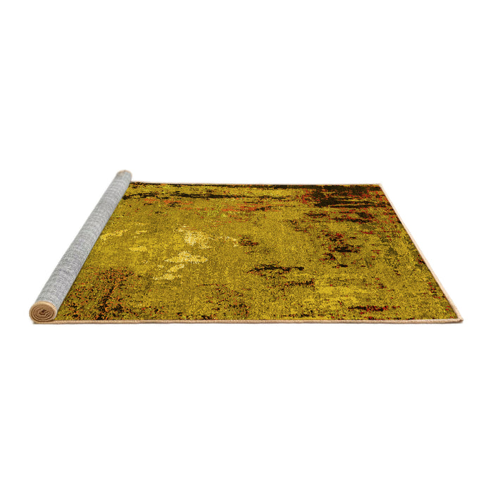 Sideview of Machine Washable Oriental Yellow Industrial Rug, wshurb2825yw