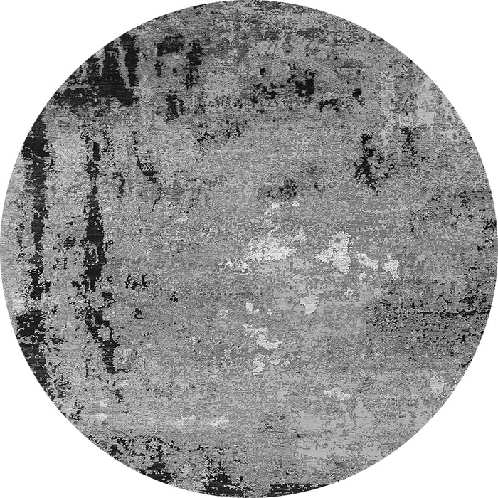 Round Oriental Gray Industrial Rug, urb2825gry