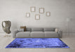 Machine Washable Oriental Blue Industrial Rug in a Living Room, wshurb2825blu