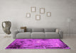 Machine Washable Oriental Pink Industrial Rug in a Living Room, wshurb2825pnk