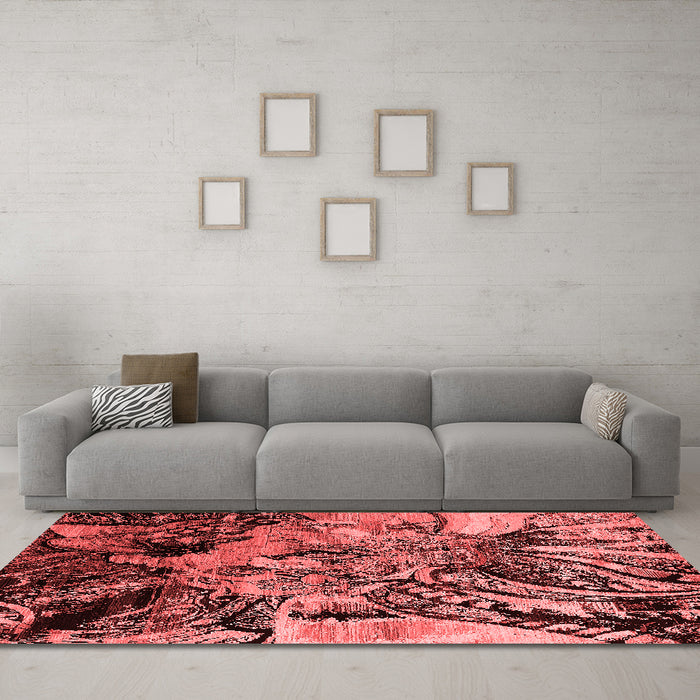 Industrial Red Washable Rugs