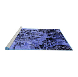 Sideview of Machine Washable Oriental Blue Industrial Rug, wshurb2826blu