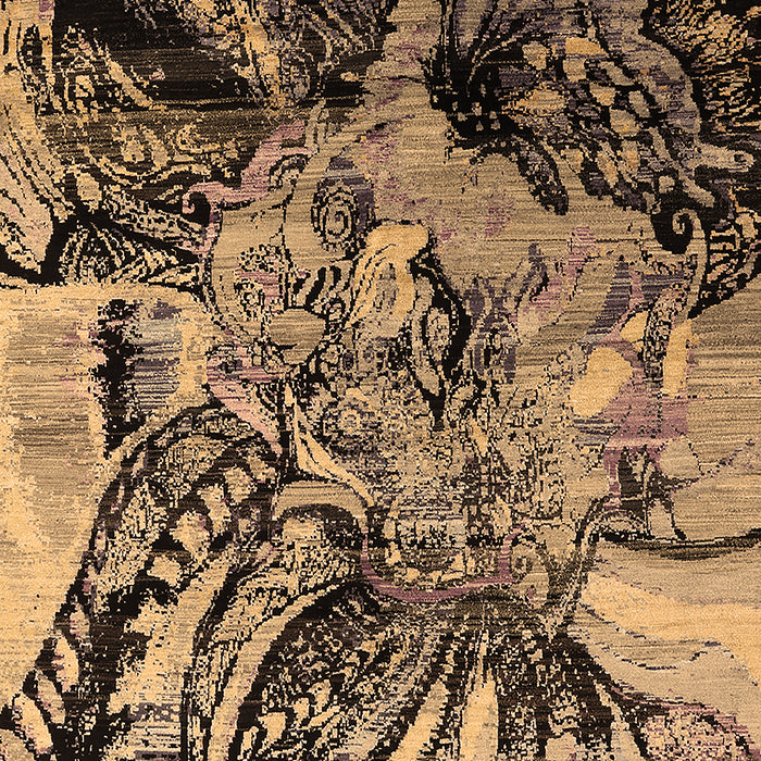 Machine Washable Oriental Brown Industrial Rug, wshurb2826brn