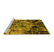 Sideview of Machine Washable Oriental Yellow Industrial Rug, wshurb2826yw