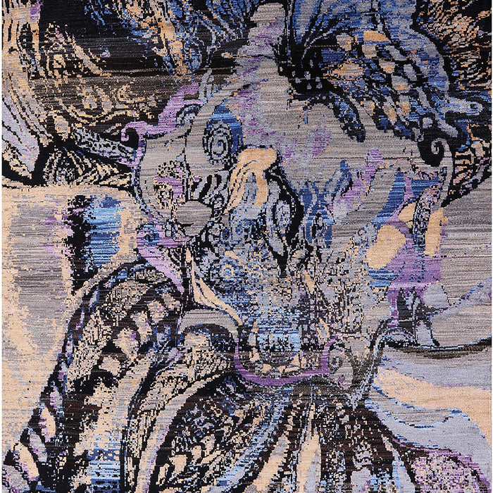 Machine Washable Industrial Modern Silver Pink Rug, wshurb2826