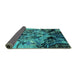 Sideview of Oriental Turquoise Industrial Rug, urb2826turq