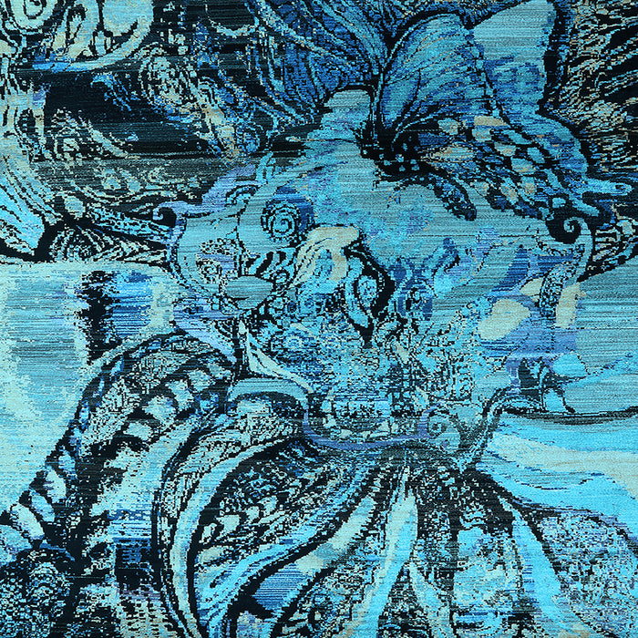 Square Oriental Light Blue Industrial Rug, urb2826lblu