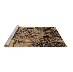 Sideview of Machine Washable Oriental Brown Industrial Rug, wshurb2826brn