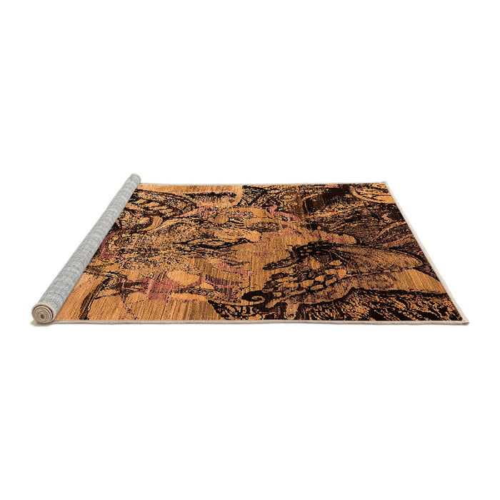 Sideview of Machine Washable Oriental Orange Industrial Area Rugs, wshurb2826org